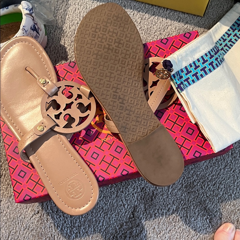 Tory Burch Beige Cutout Sandals